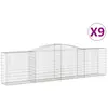 vidaXL Paniers à gabions arqués 9 pcs 400x50x100/120 cm Fer galvanisé