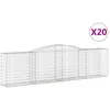 vidaXL Paniers à gabions arqués 20 pcs 400x50x100/120 cm Fer galvanisé