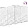 vidaXL Paniers à gabions arqués 3 pcs 400x30x220/240 cm Fer galvanisé