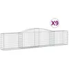 vidaXL Paniers à gabions arqués 9 pcs 400x50x80/100 cm Fer galvanisé