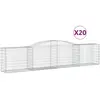vidaXL Paniers à gabions arqués 20 pcs 400x50x80/100 cm Fer galvanisé