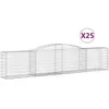 vidaXL Paniers à gabions arqués 25 pcs 400x50x80/100 cm Fer galvanisé