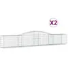vidaXL Paniers à gabions arqués 2 pcs 400x50x60/80 cm Fer galvanisé