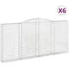 vidaXL Paniers à gabions arqués 6 pcs 400x30x180/200 cm Fer galvanisé