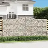 vidaXL Paniers à gabions arqués 2 pcs 400x30x180/200 cm Fer galvanisé