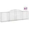 vidaXL Paniers à gabions arqués 7 pcs 300x30x80/100 cm fer galvanisé