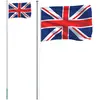 vidaXL Drapeau du Royaume-Uni et mât 6,23 m Aluminium