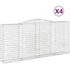 vidaXL Paniers à gabions arqués 4 pcs 400x50x180/200 cm Fer galvanisé