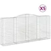 vidaXL Paniers à gabions arqués 5 pcs 400x50x180/200 cm Fer galvanisé