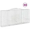 vidaXL Paniers à gabions arqués 8 pcs 400x50x180/200 cm Fer galvanisé