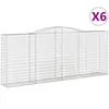 vidaXL Paniers à gabions arqués 6 pcs 400x50x160/180 cm fer galvanisé