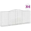 vidaXL Paniers à gabions arqués 4 pcs 400x50x160/180 cm fer galvanisé