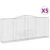 vidaXL Paniers à gabions arqués 5 pcs 400x50x160/180 cm fer galvanisé