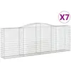 vidaXL Paniers à gabions arqués 7 pcs 400x50x140/160 cm Fer galvanisé