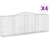 vidaXL Paniers à gabions arqués 4 pcs 400x50x140/160 cm Fer galvanisé