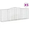 vidaXL Paniers à gabions arqués 5 pcs 400x50x140/160 cm Fer galvanisé