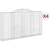 vidaXL Paniers à gabions arqués 4 pcs 300x30x160/180 cm fer galvanisé