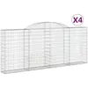 vidaXL Paniers à gabions arqués 4 pcs 300x30x120/140 cm fer galvanisé