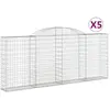 vidaXL Paniers à gabions arqués 5 pcs 300x30x120/140 cm fer galvanisé