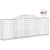 vidaXL Paniers à gabions arqués 10 pcs 300x30x100/120 cm fer galvanisé