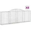 vidaXL Paniers à gabions arqués 8 pcs 300x30x100/120 cm fer galvanisé
