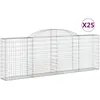vidaXL Paniers à gabions arqués 25 pcs 300x30x100/120 cm fer galvanisé