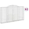 vidaXL Paniers à gabions arqués 2 pcs 300x30x160/180 cm fer galvanisé
