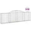 vidaXL Paniers à gabions arqués 30 pcs 300x30x80/100 cm fer galvanisé
