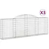 vidaXL Paniers à gabions arqués 3 pcs 300x30x100/120 cm fer galvanisé