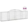 vidaXL Paniers à gabions arqués 20 pcs 300x30x80/100 cm fer galvanisé