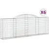 vidaXL Paniers à gabions arqués 6 pcs 300x30x100/120 cm fer galvanisé