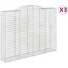 vidaXL Paniers à gabions arqués 3 pcs 300x50x220/240 cm fer galvanisé