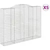vidaXL Paniers à gabions arqués 5 pcs 300x50x220/240 cm fer galvanisé
