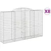 vidaXL Paniers à gabions arqués 8 pcs 300x50x180/200 cm fer galvanisé