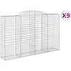 vidaXL Paniers à gabions arqués 9 pcs 300x50x180/200 cm fer galvanisé