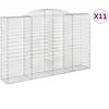 vidaXL Paniers à gabions arqués 11 pcs 300x50x180/200 cm fer galvanisé