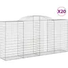 vidaXL Paniers à gabions arqués 20 pcs 300x50x140/160 cm fer galvanisé