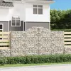 vidaXL Paniers à gabions arqués 2 pcs 300x50x160/180 cm fer galvanisé