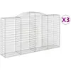 vidaXL Paniers à gabions arqués 3 pcs 300x50x160/180 cm fer galvanisé
