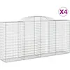 vidaXL Paniers à gabions arqués 4 pcs 300x50x140/160 cm fer galvanisé