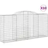 vidaXL Paniers à gabions arqués 10 pcs 300x50x140/160 cm fer galvanisé
