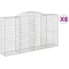vidaXL Paniers à gabions arqués 8 pcs 300x50x160/180 cm fer galvanisé