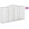 vidaXL Paniers à gabions arqués 9 pcs 300x50x160/180 cm fer galvanisé
