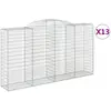 vidaXL Paniers à gabions arqués 13 pcs 300x50x160/180 cm fer galvanisé