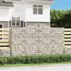 vidaXL Paniers à gabions arqués 3 pcs 300x50x180/200 cm fer galvanisé