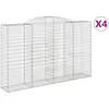 vidaXL Paniers à gabions arqués 4 pcs 300x50x180/200 cm fer galvanisé