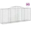 vidaXL Paniers à gabions arqués 5 pcs 300x50x120/140 cm fer galvanisé
