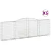 vidaXL Paniers à gabions arqués 6 pcs 400x30x120/140 cm Fer galvanisé