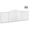 vidaXL Paniers à gabions arqués 8 pcs 400x30x120/140 cm Fer galvanisé