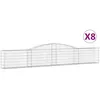 vidaXL Paniers à gabions arqués 8 pcs 400x30x60/80 cm Fer galvanisé
